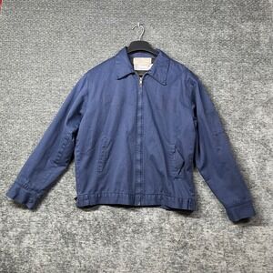 Aramark Utility Jacket Men Medium Navy Blue Good Full Zip Quilted Workwear